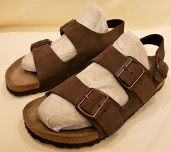 Birkenstock Sandals Milano Big Buckle Sz. EU-37/US 6-6.5 Brown Leather - £63.73 GBP