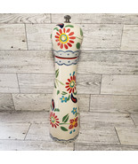 Polish Pottery Floral Ceramic Pepper Grinder Mill Colorful EUC  9&quot; - $25.45 CAD