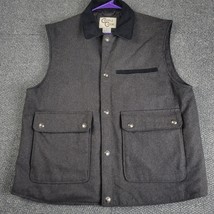 Cripple Creek Vest Mens L Grey Wool Snap Rancher Western Cowboy Pockets ... - $38.97
