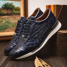 Marco Di Milano genuine caiman crocodile fashion sneaker Alonzo Navy image 8