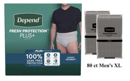 Depend Fresh Protection Plus+ Underwear Men XL Adult Incontinence Pull up Diaper - £47.18 GBP