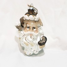 Beach Sea Shell Santa Head Blown Glass Christmas Ornament 5&quot; Holiday - $17.81