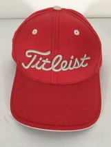 Titleist Cap Hat Strapback adjustable Golfer Red Stitched Raised Wht Let... - $20.90