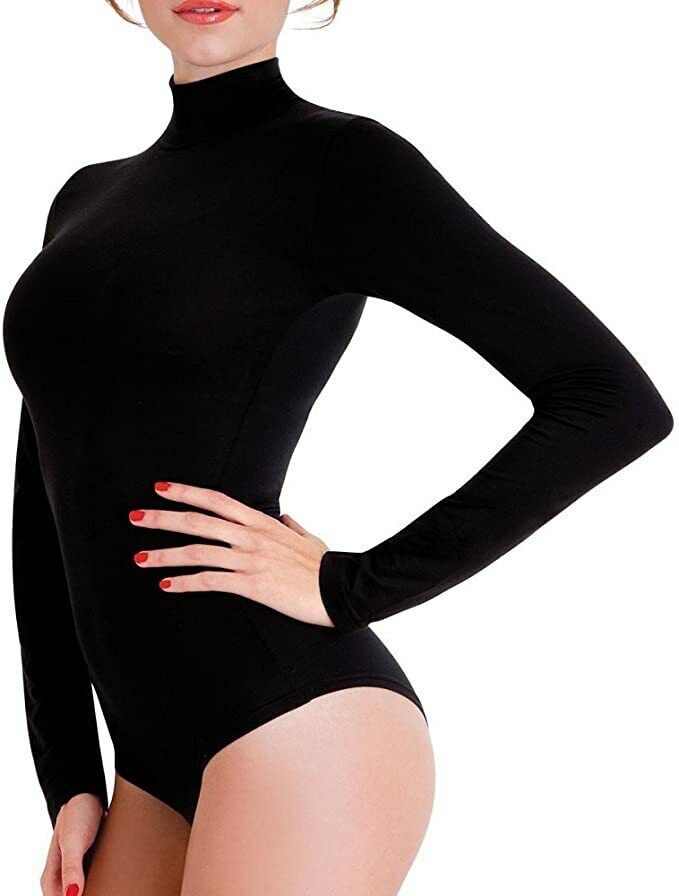 Body Damen Elastisch Lupetto Lange Ärmel aus Microfiber Bellissima 095 - $14.76