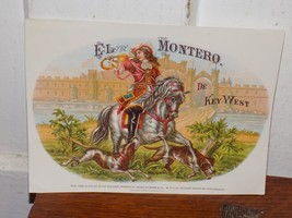 Vintage El Montero De Key West Cigar Paper Label - $23.76