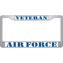 US Air Force Veteran Auto License Plate Chrome Frame USA - $351.59 MXN