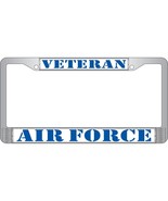 US Air Force Veteran Auto License Plate Chrome Frame USA - $352.26 MXN