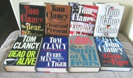 Lot of 8 Tom Clancy Hardback Books, The Bear and the Dragon, Clear and Present.. - £27.84 GBP