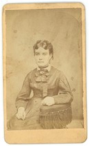 CIRCA 1870&#39;S CDV Lovely Young Woman In Victorian Dress McDonald Meadville, PA - £8.85 GBP