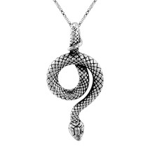 Snake Pendant 925 Sterling Silver Necklace - £26.14 GBP
