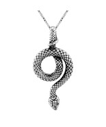 Snake Pendant 925 Sterling Silver Necklace - £25.77 GBP