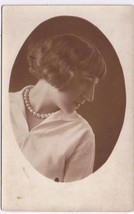 Portrait Postcard Early 1900s Bobbed Hairstyle Pearls - $2.10