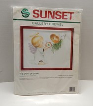 Sunset Gallery Crewel The Spirit of Giving Christmas 1989 Angel Bird - $21.99