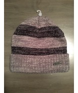 NWT Levi&#39;s Heather Gray &amp; Black Striped Marled Cuffed Men&#39;s Beanie Hat A... - $15.99