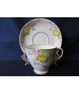 Vintage English Bone China Cup and Saucer, Multicolored Floral - Old Roy... - £12.86 GBP