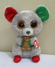 Ty Beanie Boos Mac The Christmas Mouse Medium 9&quot; NEW - $16.82