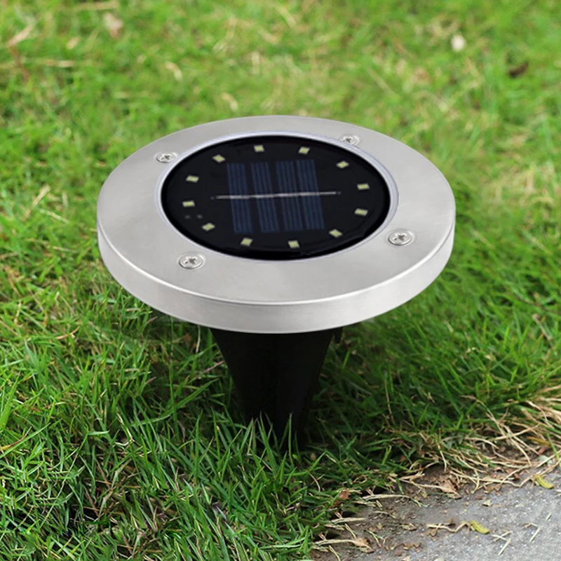 12Leds Stainless Steel Solar Powered Outdoor Lamp Ground Lights Garden Lawn Sola - £209.03 GBP