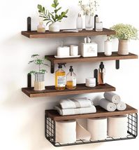 4+1 Tier Floating Shelves Wall Décor for Bedroom, Kitchen, Living Room - £29.88 GBP