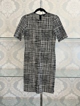 THEORY Black &amp; White Short Sleeve Sheath Dress Style#F1027612 Sz 2 $395 - $158.30