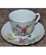 Vintage Crown Staffordshire Fine Bone China Tea Cup and Saucer, Roses an... - £18.66 GBP