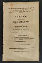 1816 antique SERMON trinity church ny MORAL EFFICACY POSITIVE BENS signe... - $89.05