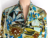 SZ 1 Jacket Aqua Embroidery Zip Front Zip Pockets Floral Design CHICO&#39;S M/8 - £7.77 GBP