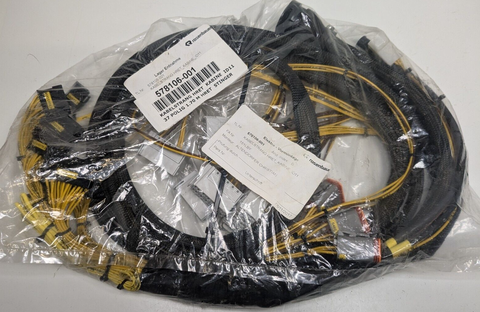 NEW Rosenbauer STINGER HRET Turret - 1.7M Cable Assembly Part# 578106-001 - $494.99