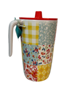 Pioneer Woman 2 Piece Pitcher With Lid Patchwork Medley 1.8 Quart Melami... - £19.11 GBP