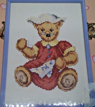 Janlynn Bear Collection Mother Sewing 105-28 Framed Counted Cross Stitch... - $18.80