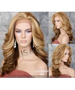 Elegant Blonde Brown mix Human hair Blend Lace Front Wig Big Open Curls ... - $2,368.38 MXN