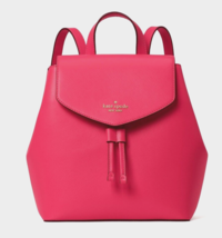 New Kate Spade Lizzie Saffiano Leather Medium Flap Backpack Bikini Pink - £89.57 GBP