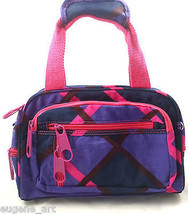 CrossBody Sporty Hand Bag Gym Stripped Tote Pink Purple Lila Lunch Shoulder - £9.86 GBP