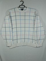 Jos A Bank Leadbetter Golf Sweater Size XL White w/Pink Blue Stripes - £7.95 GBP