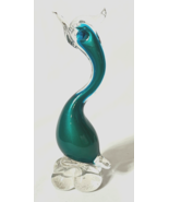 Small Vintage Murano Venetian Art Glass Bird Iridescent Teal Cased Glass... - $36.25 CAD