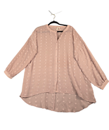 Cato Womens Large sheer print Balloon Sleeves Blouse Top Peach Mauve Hi ... - €8,23 EUR