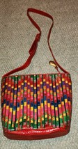 VTG Sharif Handbag Rainbow Leather Strips Patchwork Shoulder Bag Exotic ... - $1,663.73 MXN