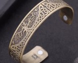 Viking Cuff-Tree of Life ~ Zinc Alloy Magnetic Bangle Bracelet ~ Antique... - $18.70