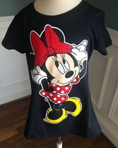 DISNEY MINNIE GIRL&#39;S BLACK POSE FRONT &amp; BACK T-SHIRT SIZE: LARGE NEW - £8.89 GBP