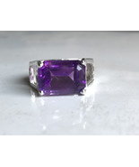 AAA quality natural african amethyst  men ring in 925 sterling solid silver - £227.14 GBP