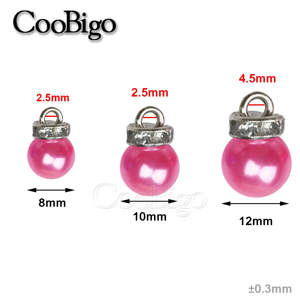 50pcs Imitated Pearl Bead Pendant Charm for Jewelry Making Necklace -8mm... - $3.58