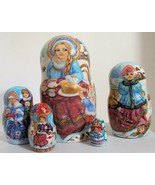 5pcs One of a Kind Russian Nesting Doll &quot;Russian Maslenitsa&quot; by Zolotovs... - £407.53 GBP