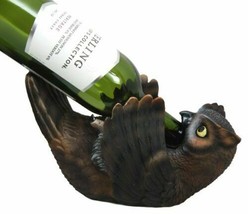 Great Horned Owl Wine Bottle Holder Caddy Single Bottle Holder By DWK Home Decor - £24.92 GBP