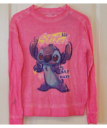 Disney Stitch Pink Long Sleeve Crewneck Graphic T-shirt Girl&#39;s Sz 6/7 NWT - $244.73 MXN