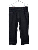 Eileen Fisher Women&#39;s Jeans Straight Leg Cotton Mid-Rise Denim Black Sz.... - $26.32