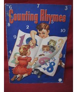 Vintage Counting Rhymes Children&#39;s Book Cloth Book 1942 - £19.32 GBP
