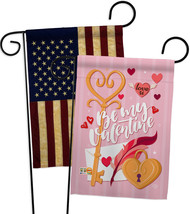 Be My Valentine - Impressions Decorative USA Vintage - Applique Garden Flags Pac - £24.61 GBP