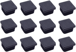 12 Pack 1 Inch Square Plastic Plug Tubing End Cap Suitable for Square Tube (Blac - £10.89 GBP