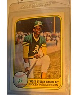 Rickey Henderson AL  Stolen Base Champion #351 1981 Fleer Mint - $13.27 CAD