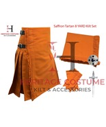 Scottish Handmade Traditional Saffron Tartan kilt For Men&#39;s Custom size ... - £69.91 GBP+