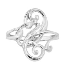 Vintage and Gorgeous Scroll Filigree Swirl Sterling Silver Ring - 6 - £16.07 GBP